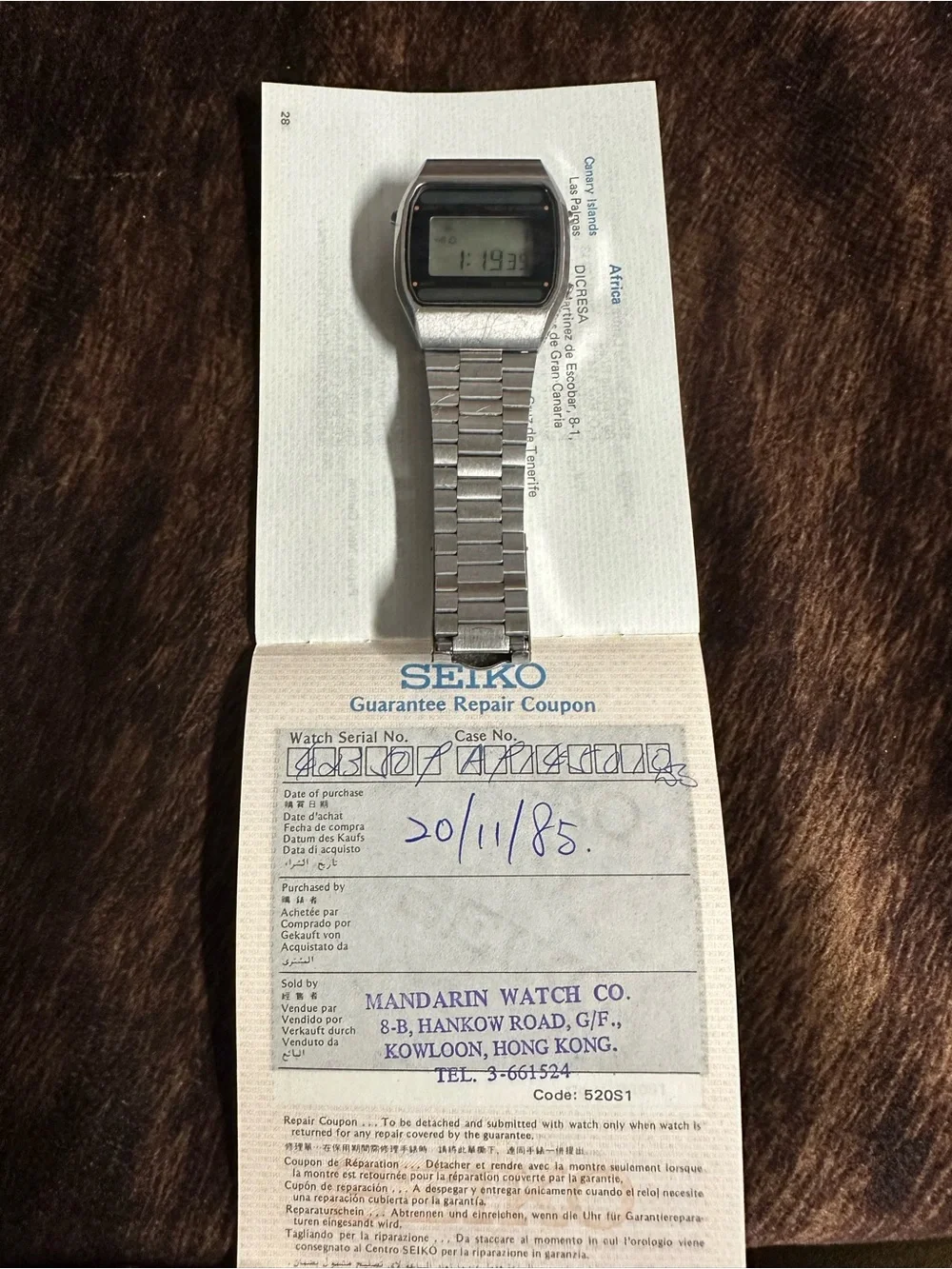 Vintage Seiko Quartz A914-5010 Digital Alarm Men's Watch
